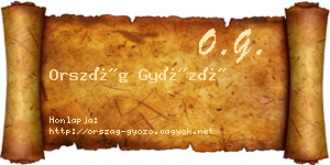 Ország Győző névjegykártya
